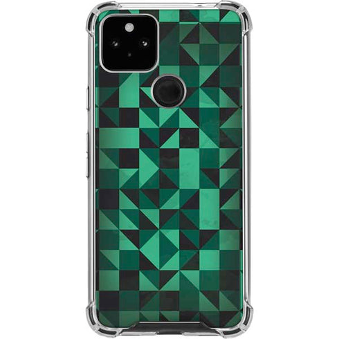 Black & Green Google Pixel 5a 5G Clear Case